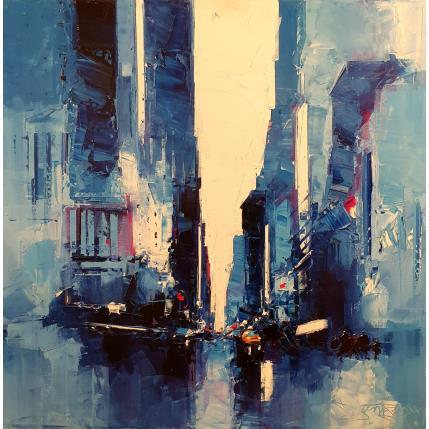 Peinture Blue Manhattan par Castan Daniel | Tableau Figuratif Huile