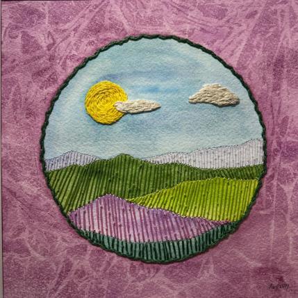 Peinture Purple horizons par Vazquez Laila | Tableau Figuratif Aquarelle, Papier Paysages