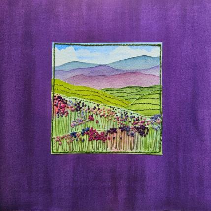 Peinture A purple view par Vazquez Laila | Tableau Figuratif Aquarelle, Textile Paysages