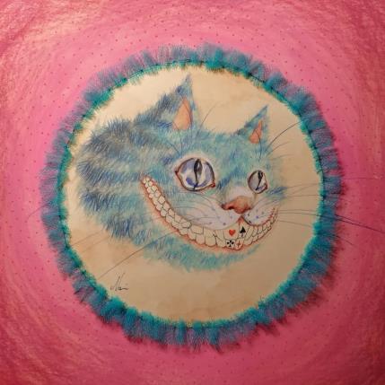 Peinture Gatto e scacco felice par Nai | Tableau Surréalisme Acrylique, Collage Animaux, Enfant, Icones Pop