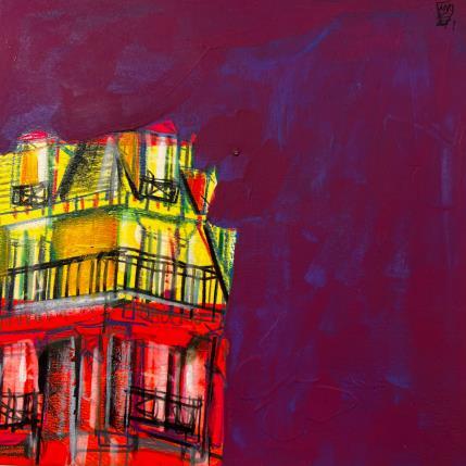 Peinture Escapades nocturnes par Anicet Olivier | Tableau Figuratif Acrylique, Pastel Architecture, Urbain