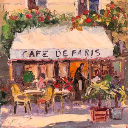 Peinture Le café de Paris  par Dontu Grigore | Tableau Figuratif Huile Urbain