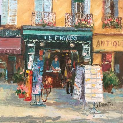 Peinture Le Figaro  par Dontu Grigore | Tableau Figuratif Huile Urbain