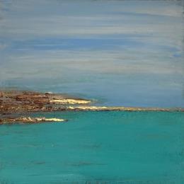 Peinture Blue bay par Dravet Brigitte | Tableau Abstrait Acrylique Marine
