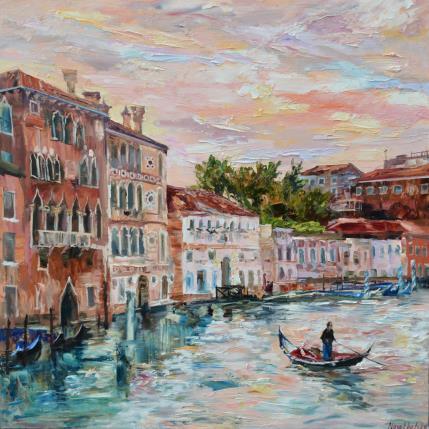 Peinture Venise le soir par Novokhatska Olga | Tableau Figuratif Huile Urbain