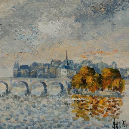 Peinture Île St Louis au crépuscule par Sannier Daniel | Tableau Impressionnisme Huile Paysages