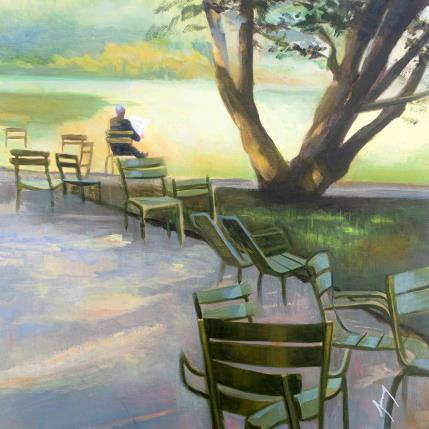 Peinture L'ombre du jardin par Jung François | Tableau Figuratif Huile Paysages, Scènes de vie