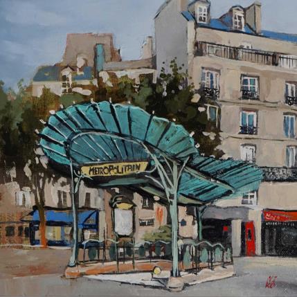 Peinture Métropolitain par Niko Marina  | Tableau Figuratif Huile Urbain