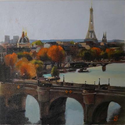 Peinture View of the bridge par Niko Marina  | Tableau Figuratif Huile Urbain