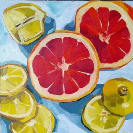 Gemälde Red grapefruit  von Ulrich Julia | Gemälde Figurativ Holz, Öl Pop-Ikonen