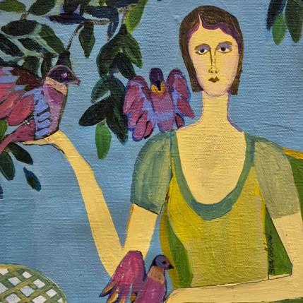 Peinture Lovely birds par Sundblad Silvina | Tableau Figuratif Acrylique, Pastel