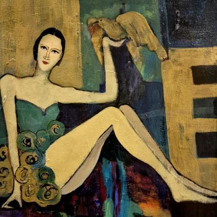 Peinture The ballerina and the bird par Sundblad Silvina | Tableau Figuratif Acrylique, Pastel