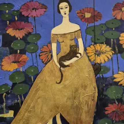 Peinture My garden par Sundblad Silvina | Tableau Figuratif Acrylique, Pastel