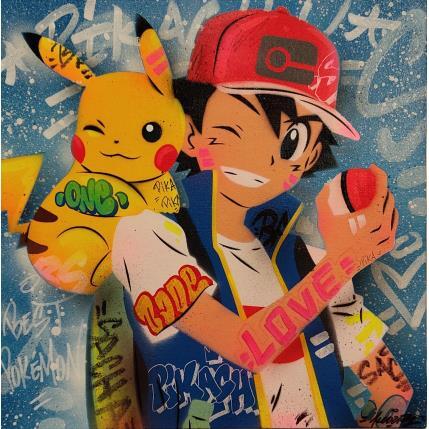 Painting Pika Sacha by Kedarone | Painting Pop-art Acrylic, Graffiti Pop icons
