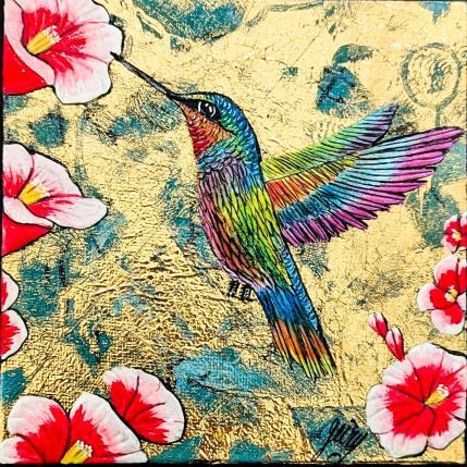 Peinture Colibri par Geiry | Tableau Matiérisme Résine Animaux