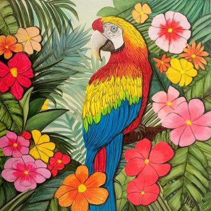 Peinture Bel emplumé par Geiry | Tableau Matiérisme Acrylique, Pigments, Poudre de marbre Animaux