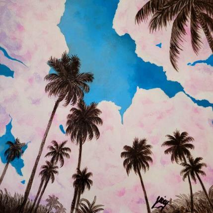 Peinture Hollywood beach par Geiry | Tableau Matiérisme Acrylique, Pigments, Poudre de marbre Minimaliste, Paysages
