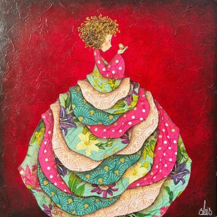 Peinture Séraphine par Blais Delphine | Tableau Art naïf Acrylique, Collage Scènes de vie