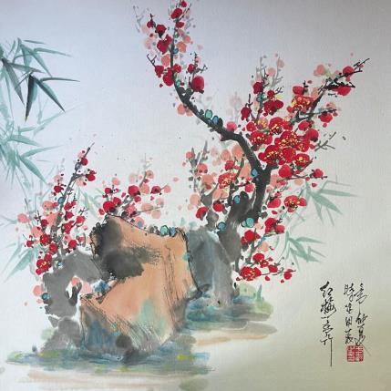 Peinture Side of Rock par Yu Huan Huan | Tableau Figuratif Encre Nature