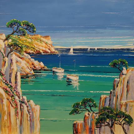Painting belle journée dans les calanques by Corbière Liisa | Painting Figurative Oil Landscapes