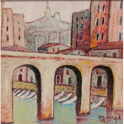 Peinture Le pont du Vallon AQ55 par Burgi Roger | Tableau Figuratif Acrylique, Carton Architecture, Paysages