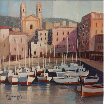 Painting Bastia le vieux port AP95 by Burgi Roger | Painting Figurative Acrylic Landscapes, Marine, Pop icons