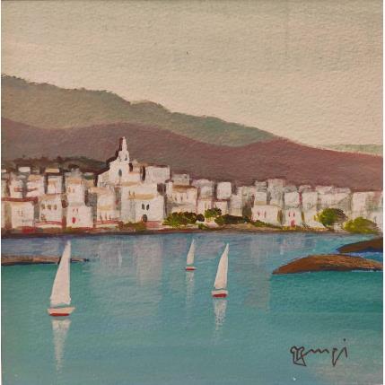 Peinture Cadaques AP101 par Burgi Roger | Tableau Figuratif Acrylique Marine, Paysages