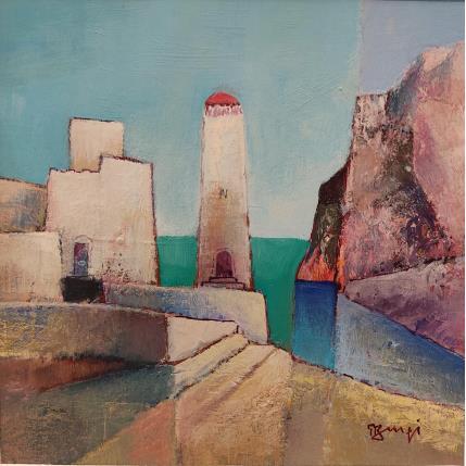 Peinture Le phare AL112 par Burgi Roger | Tableau Figuratif Acrylique Marine, Paysages