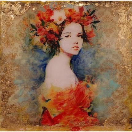 Painting En un marco dorado by Bofill Laura | Painting Figurative Acrylic, Resin Portrait