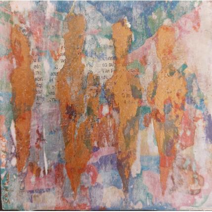 Peinture bleu bronze par Rocco Sophie | Tableau Art Singulier Acrylique, Collage, Sable