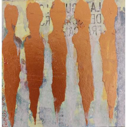 Peinture les fervents de bronze par Rocco Sophie | Tableau Art Singulier Acrylique, Collage, Sable