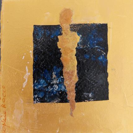 Peinture noir d'or par Rocco Sophie | Tableau Art Singulier Acrylique, Collage, Sable