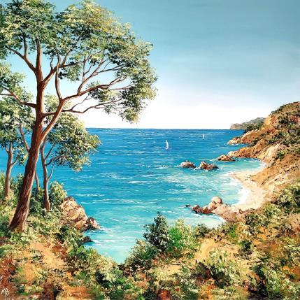 Painting A contemplative view by Blandin Magali | Painting Figurative Oil Landscapes