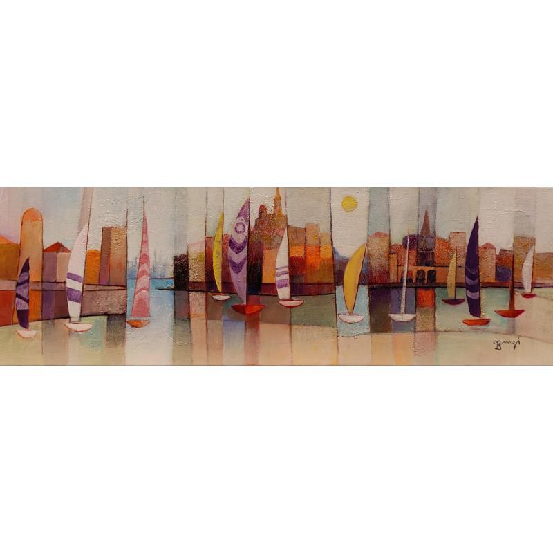 Peinture AO105 Découverte 4 par Burgi Roger | Tableau Figuratif Acrylique Marine, Paysages