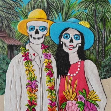 Peinture Escapada Romanticas par Geiry | Tableau Matiérisme Acrylique, Pigments, Poudre de marbre, Résine Paysages, Portraits