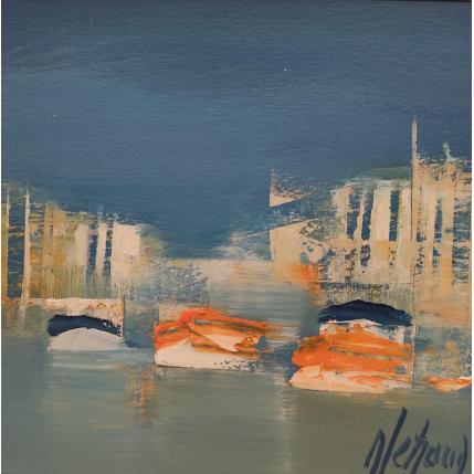 Peinture reflets rouges par Héraud Alain | Tableau Figuratif Huile Marine, Paysages