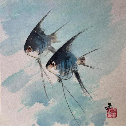 Peinture Fish par Yu Huan Huan | Tableau Figuratif Encre Animaux