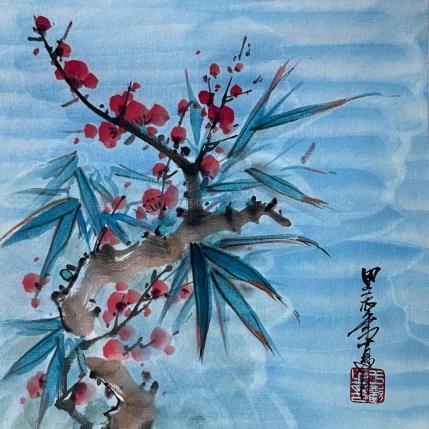 Peinture Blue night par Yu Huan Huan | Tableau Figuratif Encre Nature