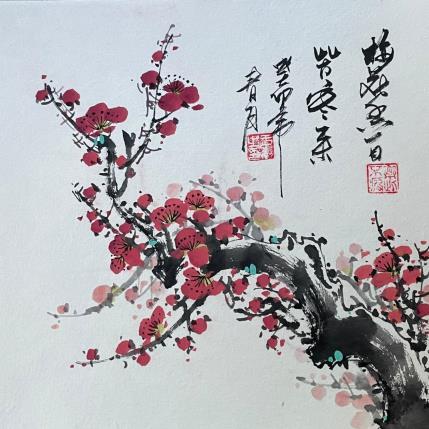 Peinture Cherry blossom par Yu Huan Huan | Tableau Figuratif Encre Nature