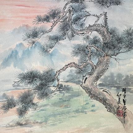 Peinture Pine par Yu Huan Huan | Tableau Figuratif Encre Nature, Paysages