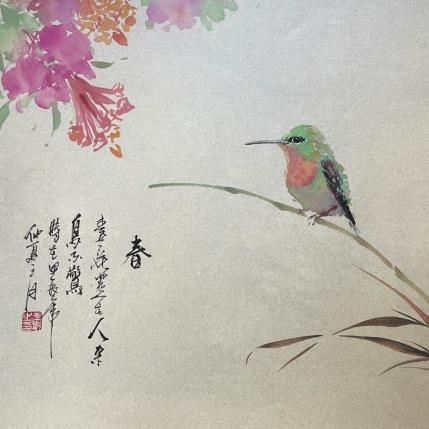 Peinture Spring par Yu Huan Huan | Tableau Figuratif Encre Animaux, Nature