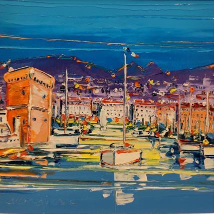 Painting Sardine dans le Vieux Port by Corbière Liisa | Painting Figurative Oil Landscapes, Marine