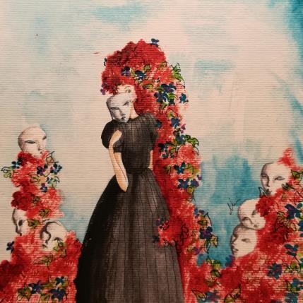 Peinture Il momento delle farfalle par Nai | Tableau Surréalisme Acrylique, Collage Animaux, Nature, Portraits