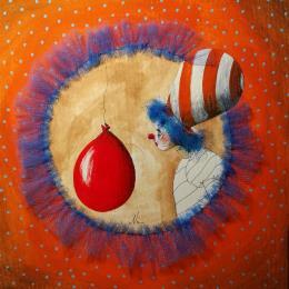 Painting Interrogarsi sul punto di osservazione by Nai | Painting Surrealism Acrylic, Gluing Life style, Pop icons, Portrait, Society