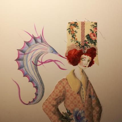 Peinture Suggerimenti su un ombretto marrone par Nai | Tableau Surréalisme Acrylique, Collage Animaux, Marine, Nature