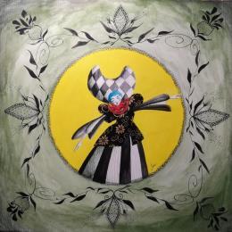 Painting La danza della chiusura delle palpebre by Nai | Painting Surrealism Acrylic, Gluing Music, Nature, Portrait