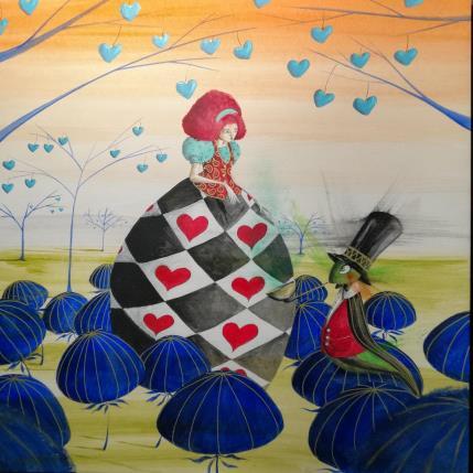 Peinture Alice e la fumosità delle cose par Nai | Tableau Surréalisme Acrylique, Collage Animaux, Icones Pop, Scènes de vie