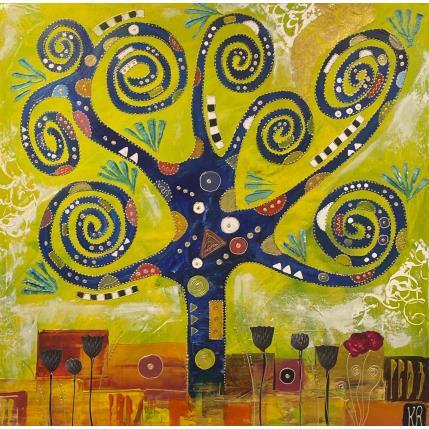 Peinture La Vie Joyeuse par Romanelli Karine | Tableau Figuratif Acrylique, Collage