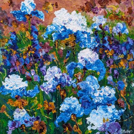 Peinture Iris bleus par Amblard Florence | Tableau Impressionnisme Acrylique, Huile Nature
