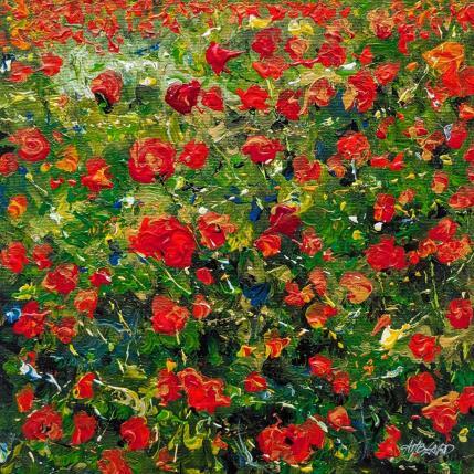 Peinture Envolée de coquelicots par Amblard Florence | Tableau Impressionnisme Acrylique, Huile Nature
